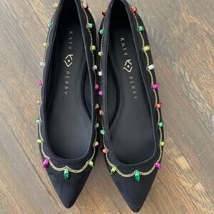 Katy Perry Shoes Women's The Hollie Christmas Flat Ballet Black 7.5